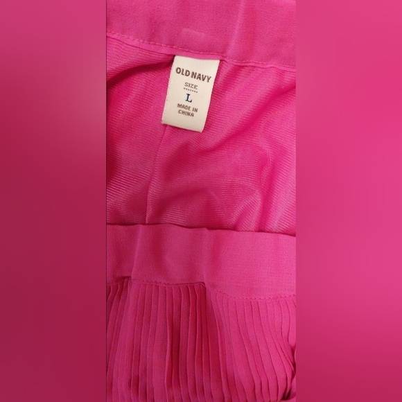 Old Navy Full Pretty Pleated Bright Pink Skirt Size Large Boho Feminine Flirty - Picture 5 of 8